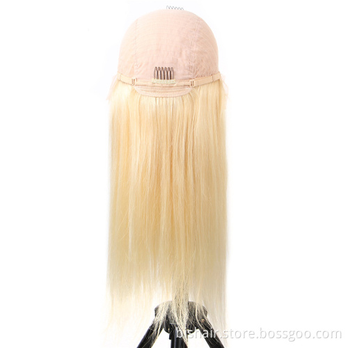 613 Blonde Middle Blonde T-shaped Lace Front Wig 100% Real Hair Wig Brazilian Straight Hair Wig Suitable for Female Human Hair